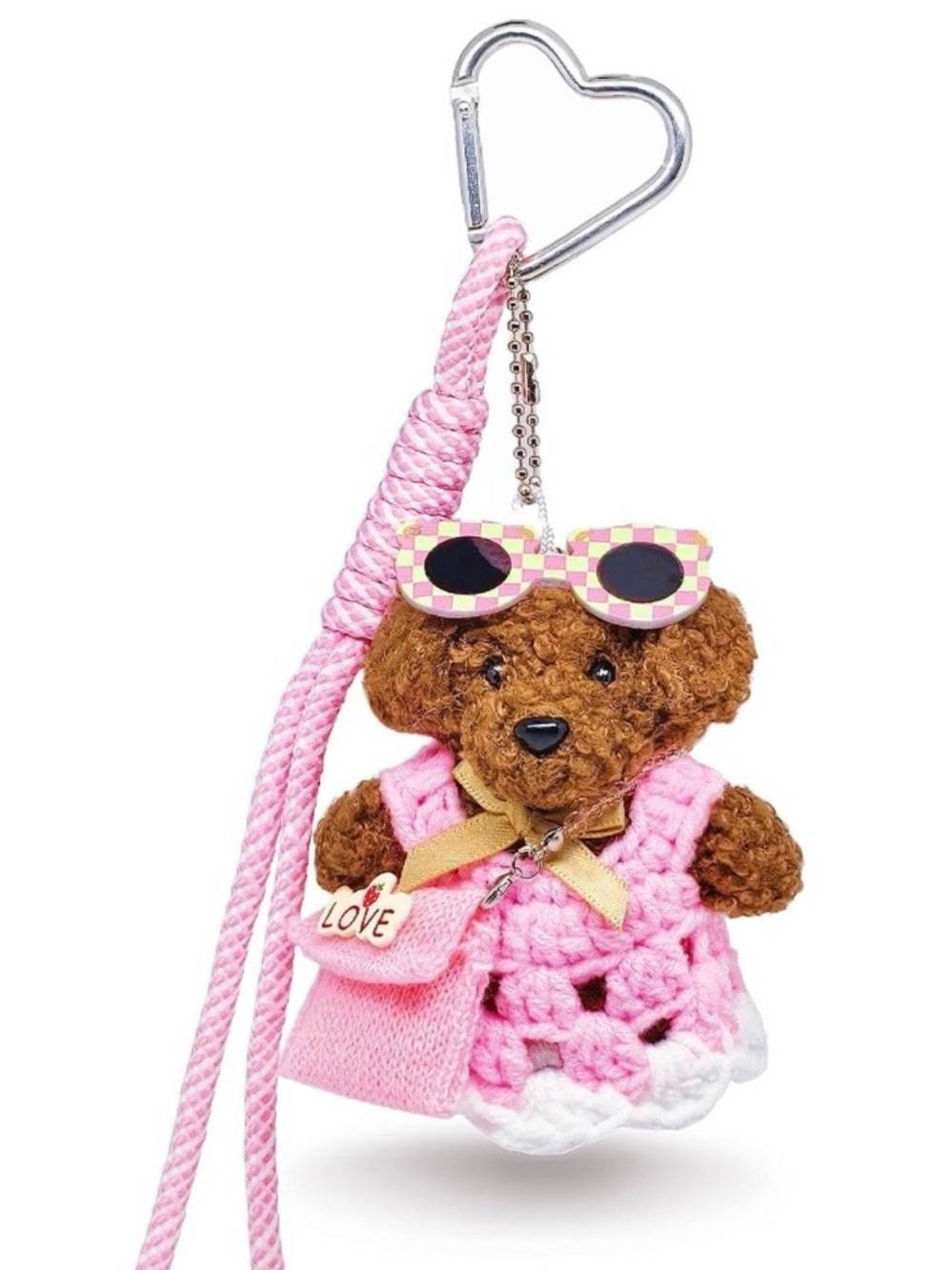 Teddy bear bag charm keychain with outfit dress her up NOT FROM TEMU - Picture 4 of 6
